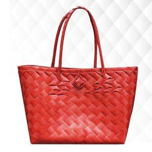 Misenka Handicrafts Philippine Bayong Scarlet Red Carry All Bag